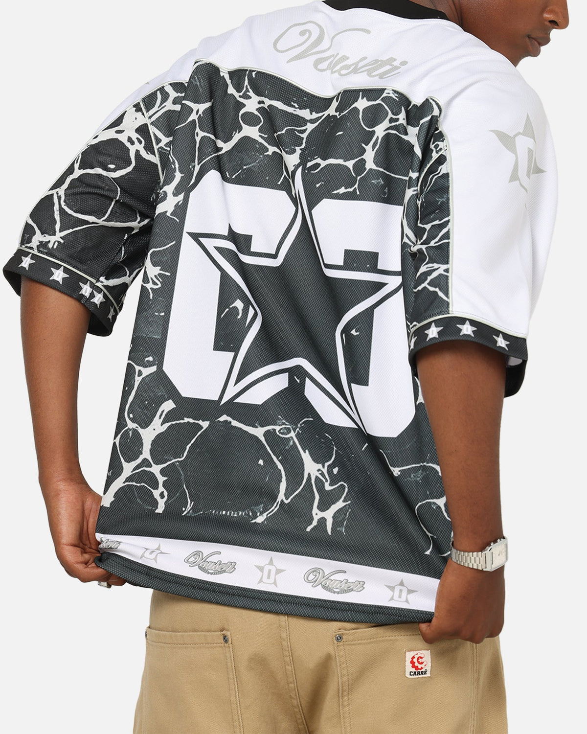 Vouseti V-Neck Football Jersey Black