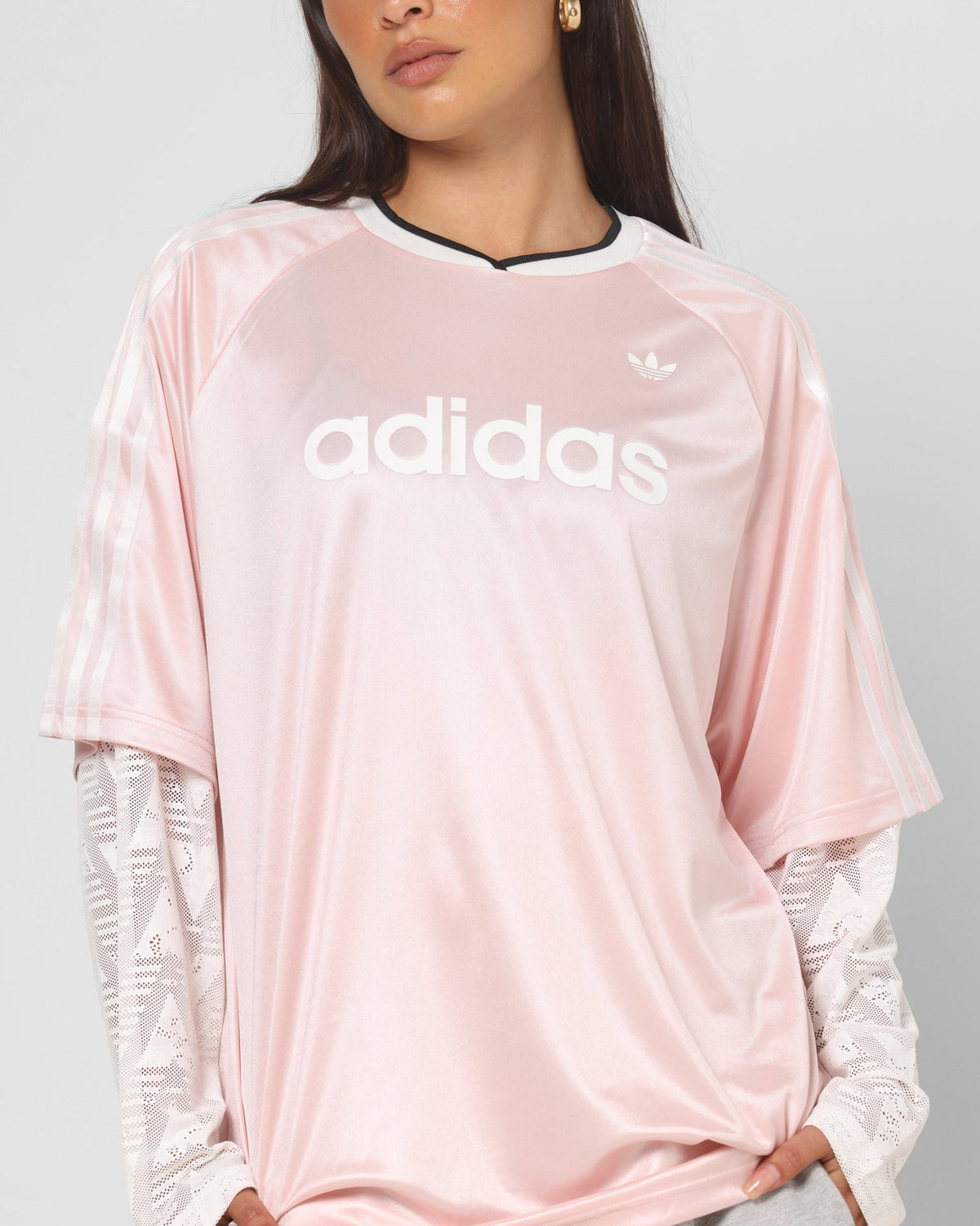 Adidas Women's Lace Long Sleeve Jersey Pink