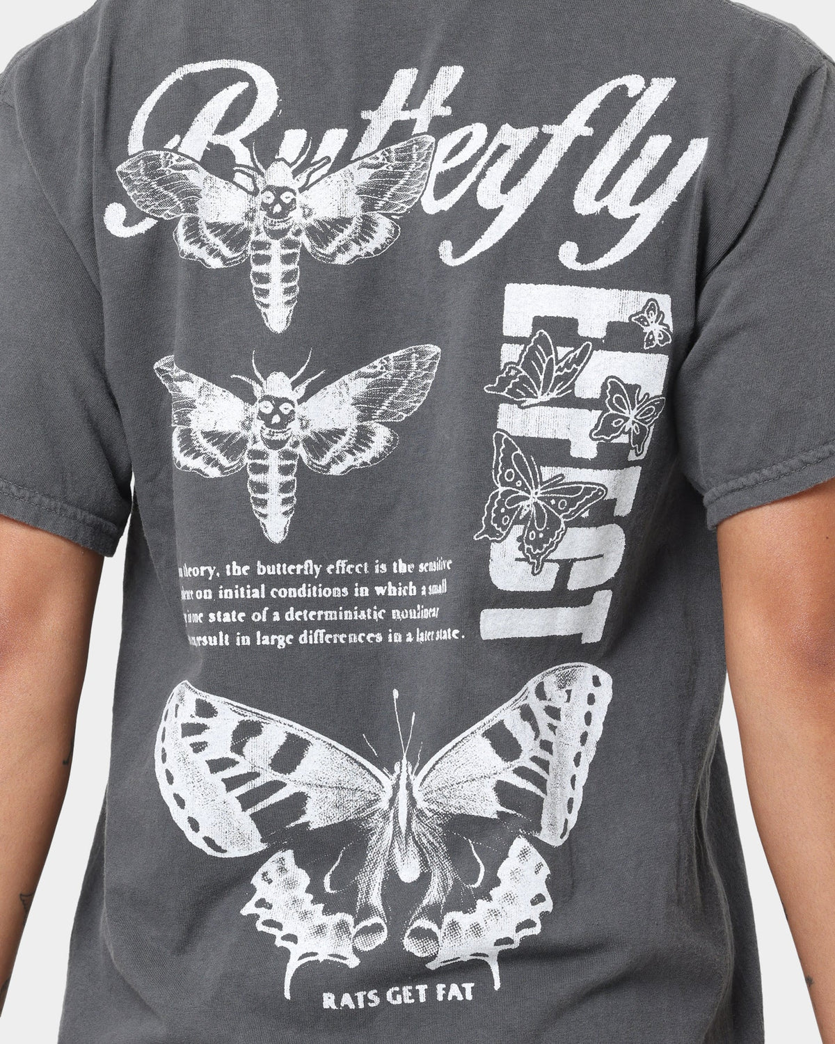 Rats Get Fat Butterfly Effect Vintage T-Shirt Off Black