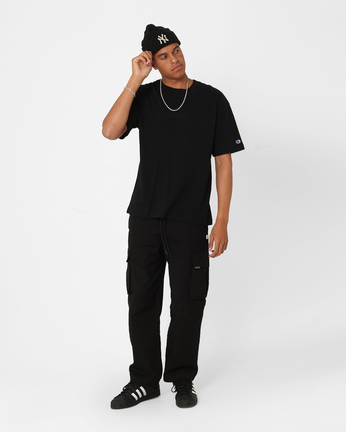 Champion Heritage New Script T-Shirt Black