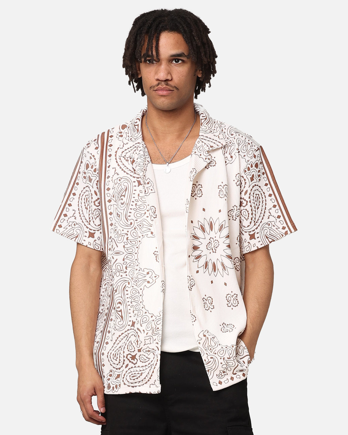 XXIII Paisley Nights Button Up Shirt Cream/Brown