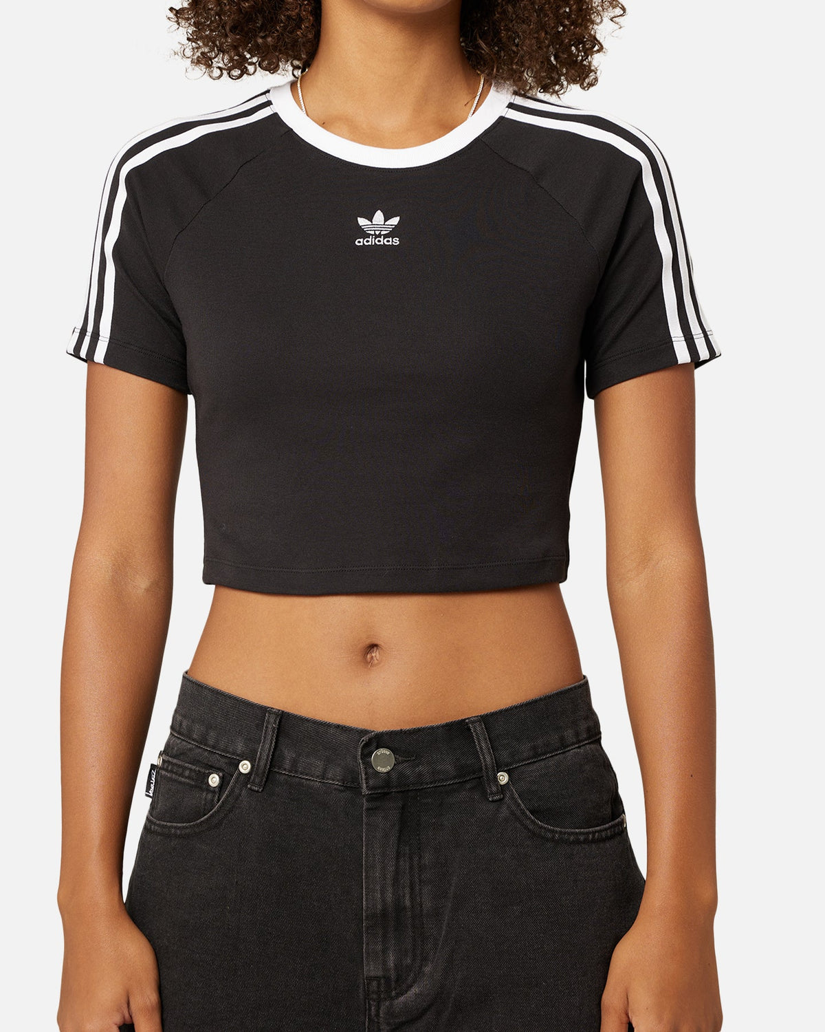 Adidas Women's 3-Stripes Baby T-Shirt Black