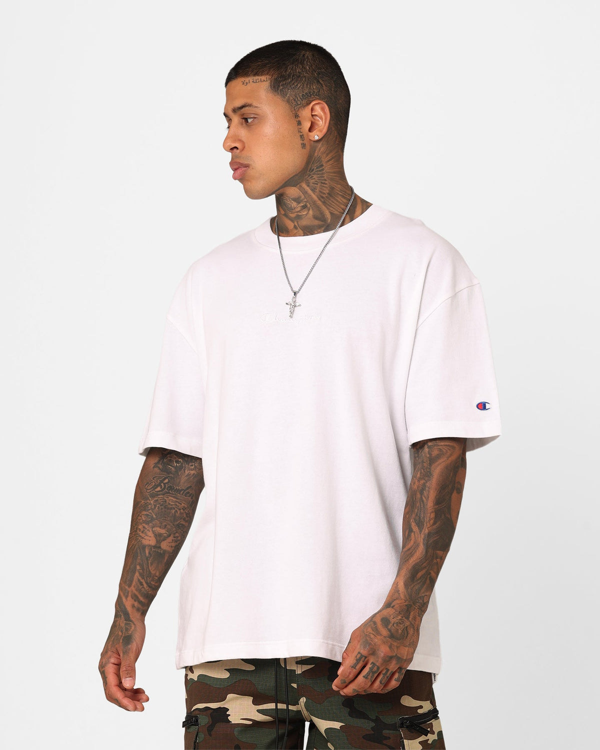 Champion Heritage New Script T-Shirt White