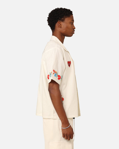 Loiter Oasis Embroidered Button Up Shirt Ecru
