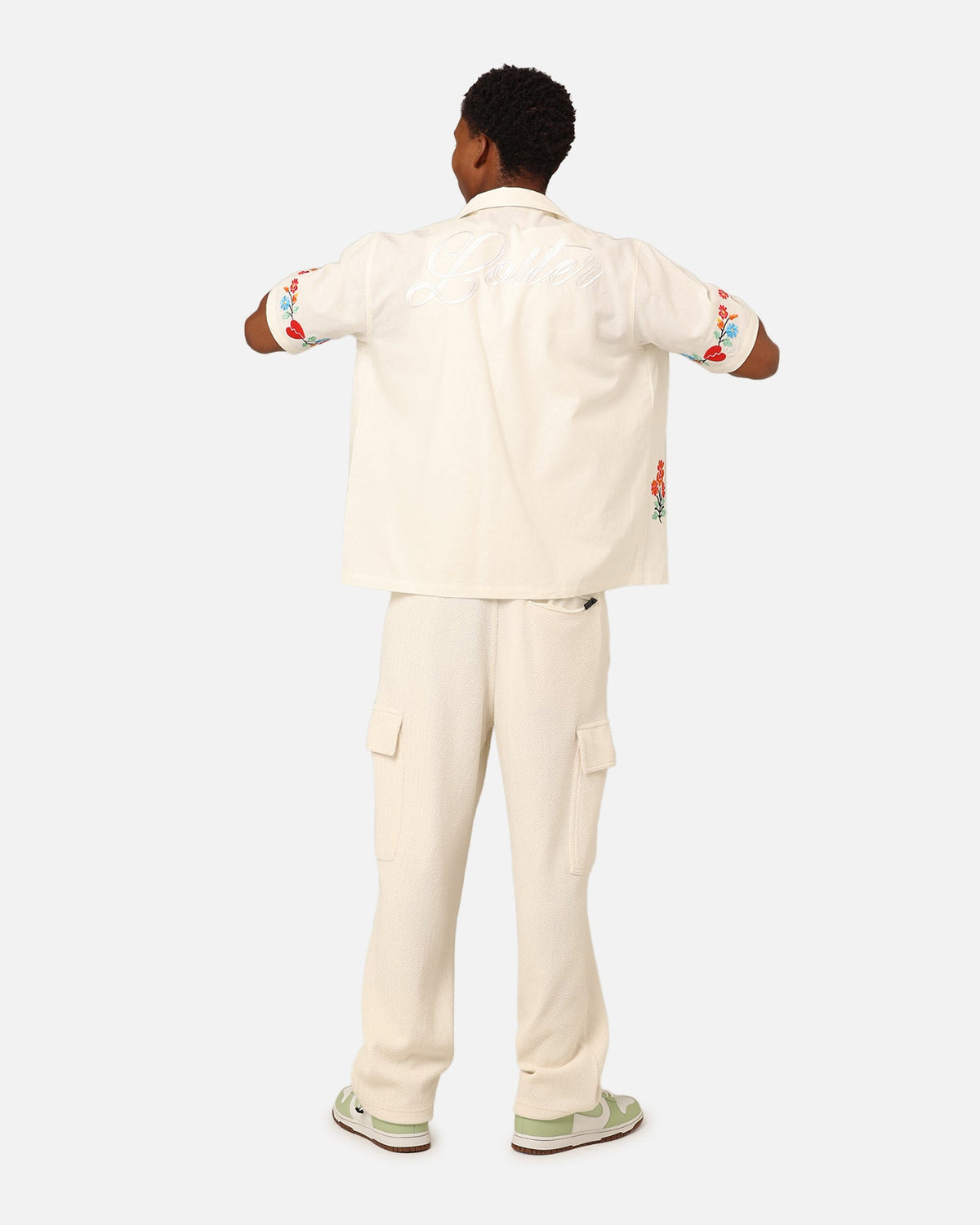 Loiter Oasis Embroidered Button Up Shirt Ecru