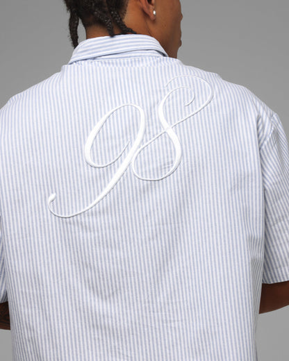 Loiter Studio Zip Shirt Blue Stripe