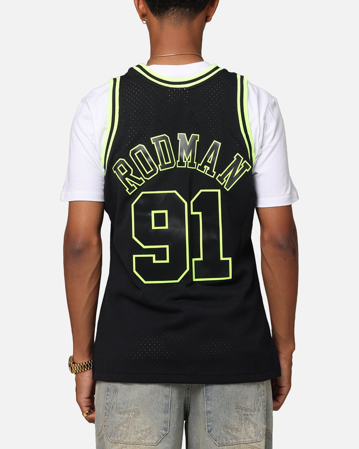 Mitchell & Ness Chicago Bulls Dennis Rodman 'Volt' 1995 Swing Jersey Black/Yellow