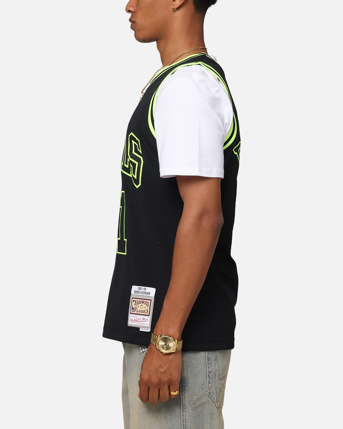 Mitchell & Ness Chicago Bulls Dennis Rodman 'Volt' 1995 Swing Jersey Black/Yellow