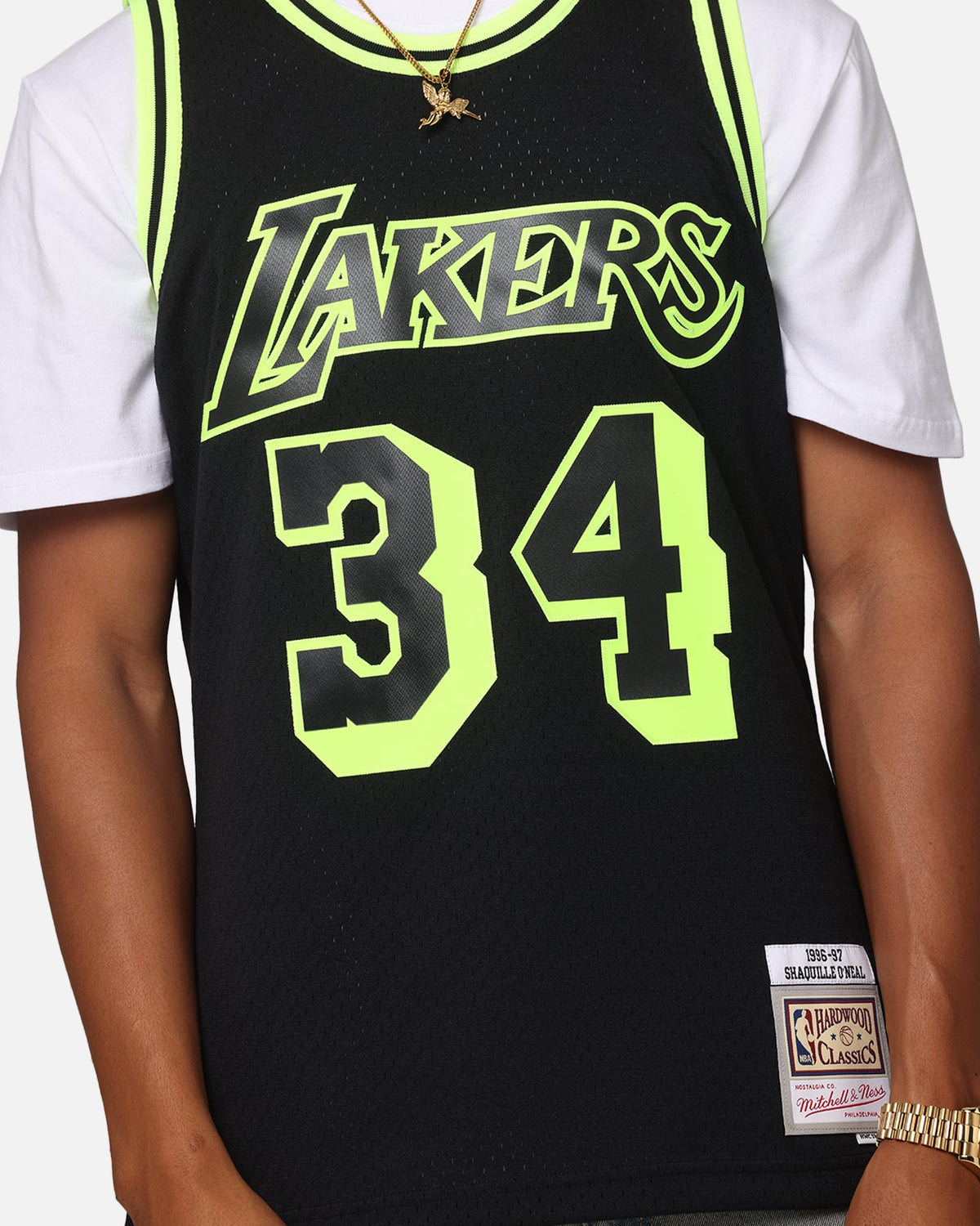 Mitchell & Ness Los Angeles Lakers Shaquille O'Neal 'Volt' 1996 Swing Jersey Black/Yellow