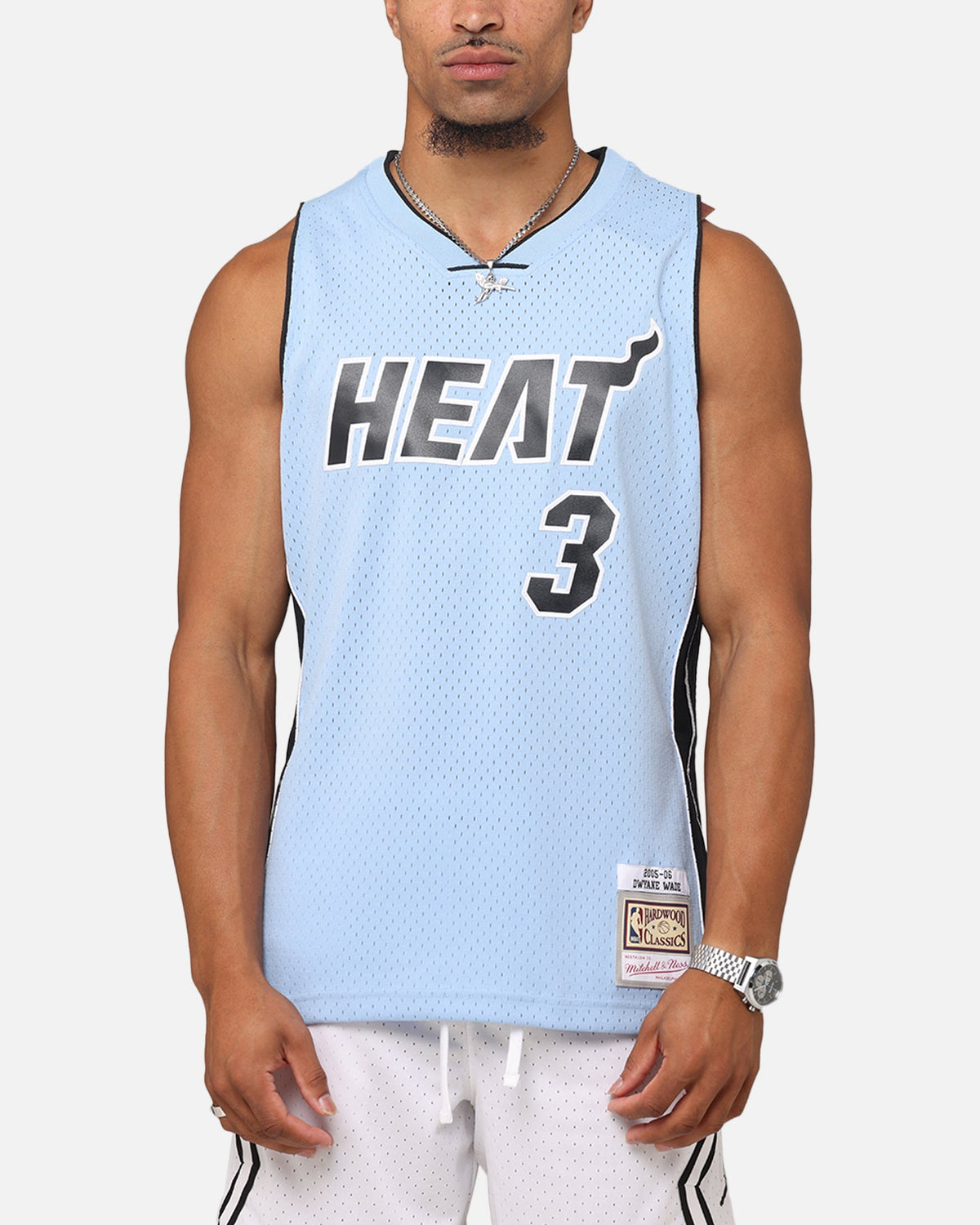 Mitchell & Ness Miami Heat Dwyane Wade 'Vapor Blue' Jersey Light Blue