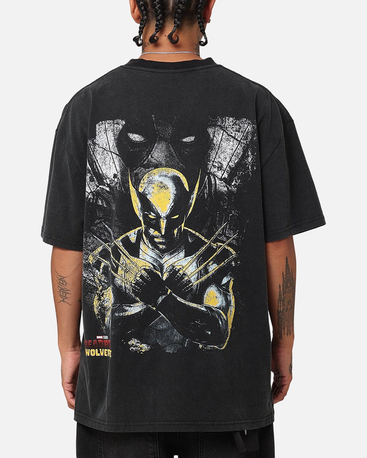 Goat Crew Marvel Deadpool and Wolverine Heavy T-Shirt Vintage Black