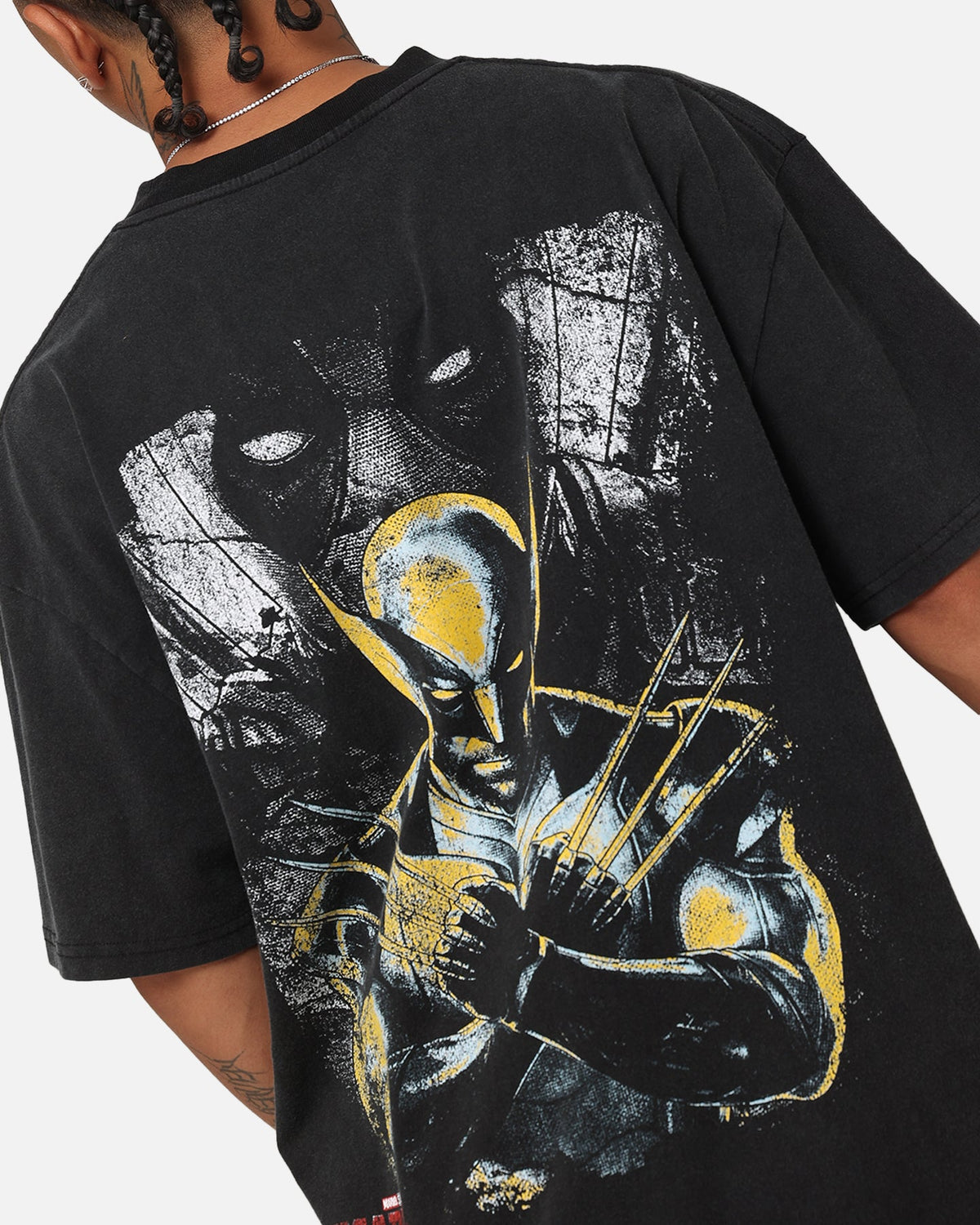 Goat Crew Marvel Deadpool and Wolverine Heavy T-Shirt Vintage Black