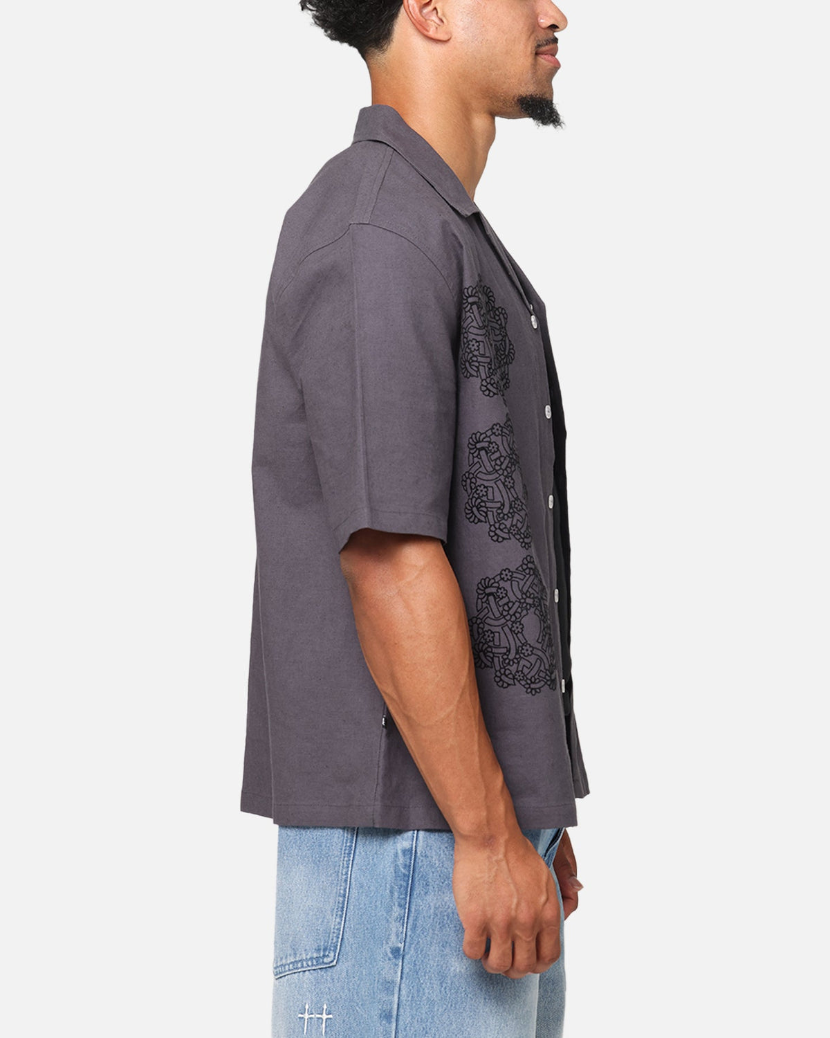 Saint Morta Gardenia Button Up Shirt Black Shadow