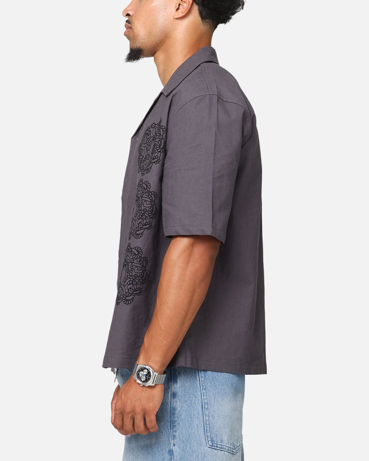 Saint Morta Gardenia Button Up Shirt Black Shadow