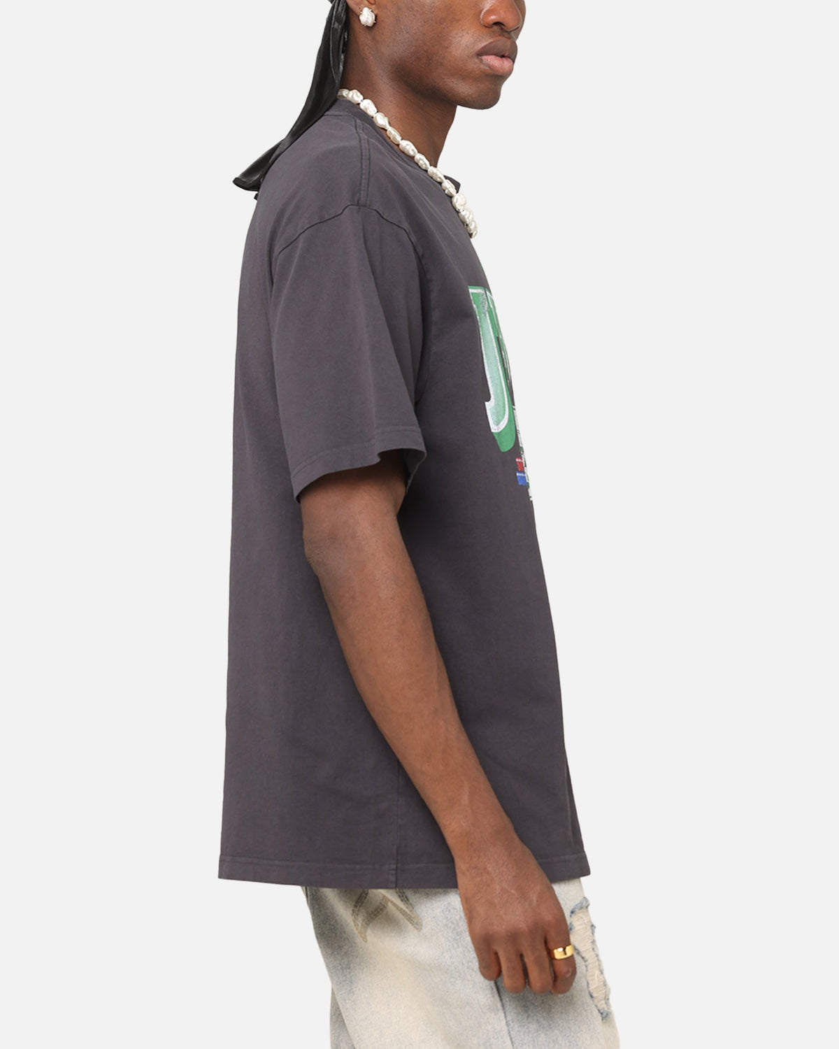 Mitchell & Ness New York Jets Arch T-Shirt Faded Black