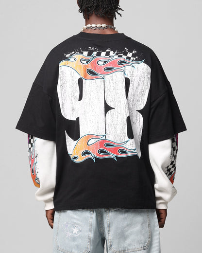 Loiter Daytona Layered Long Sleeve T-Shirt Black/White