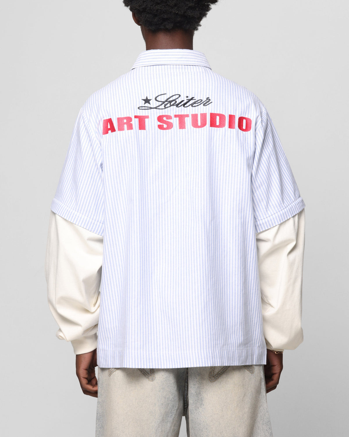 Loiter Art Studio Work Shirt Blue Stripe