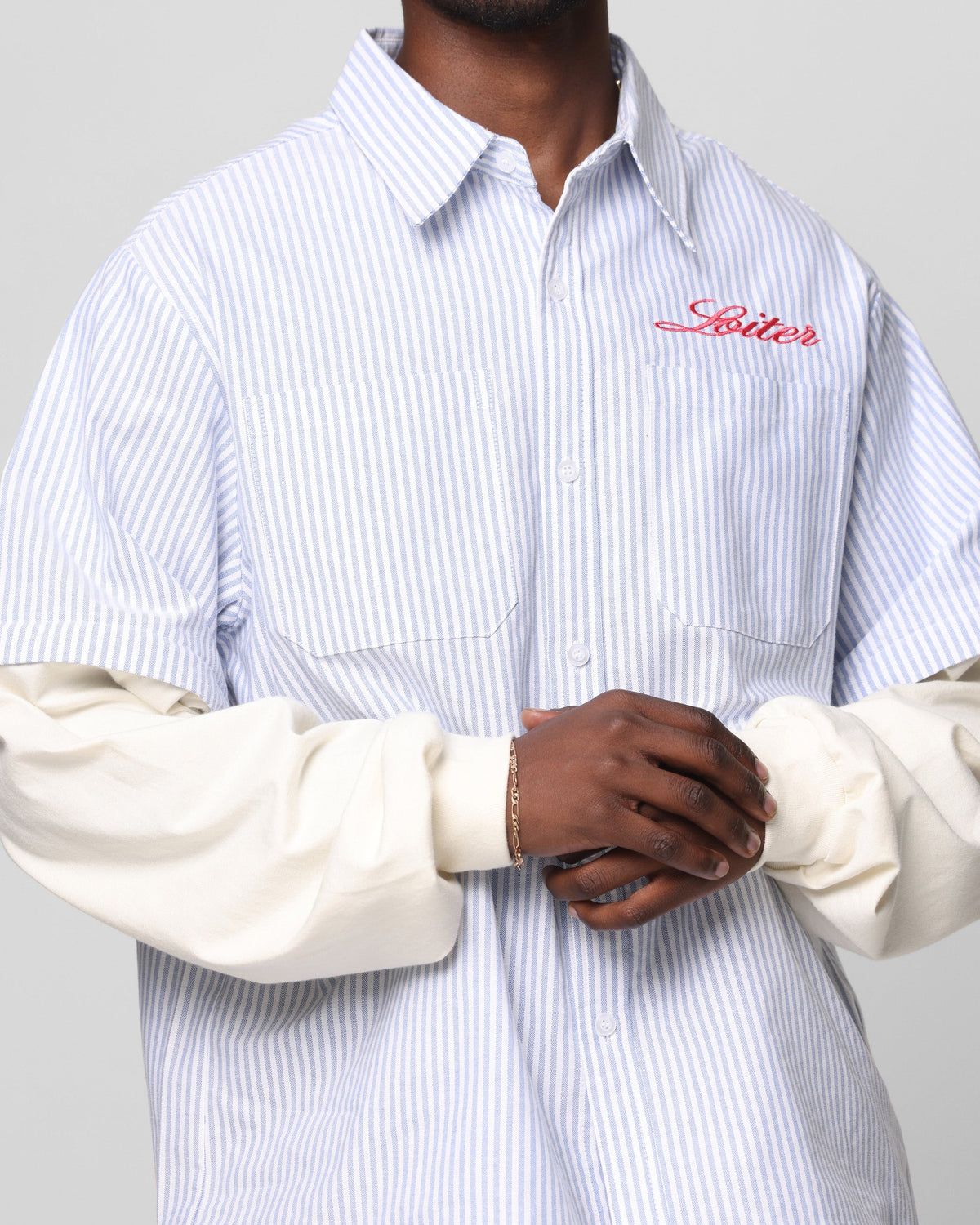 Loiter Art Studio Work Shirt Blue Stripe