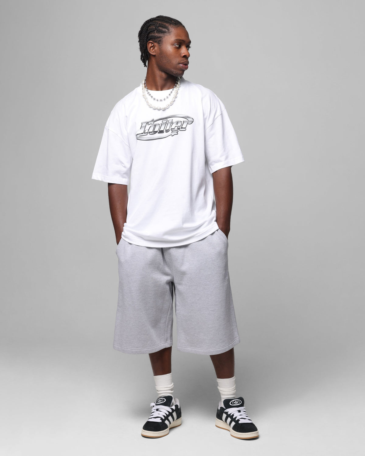 Loiter Chrome Logo T-Shirt White