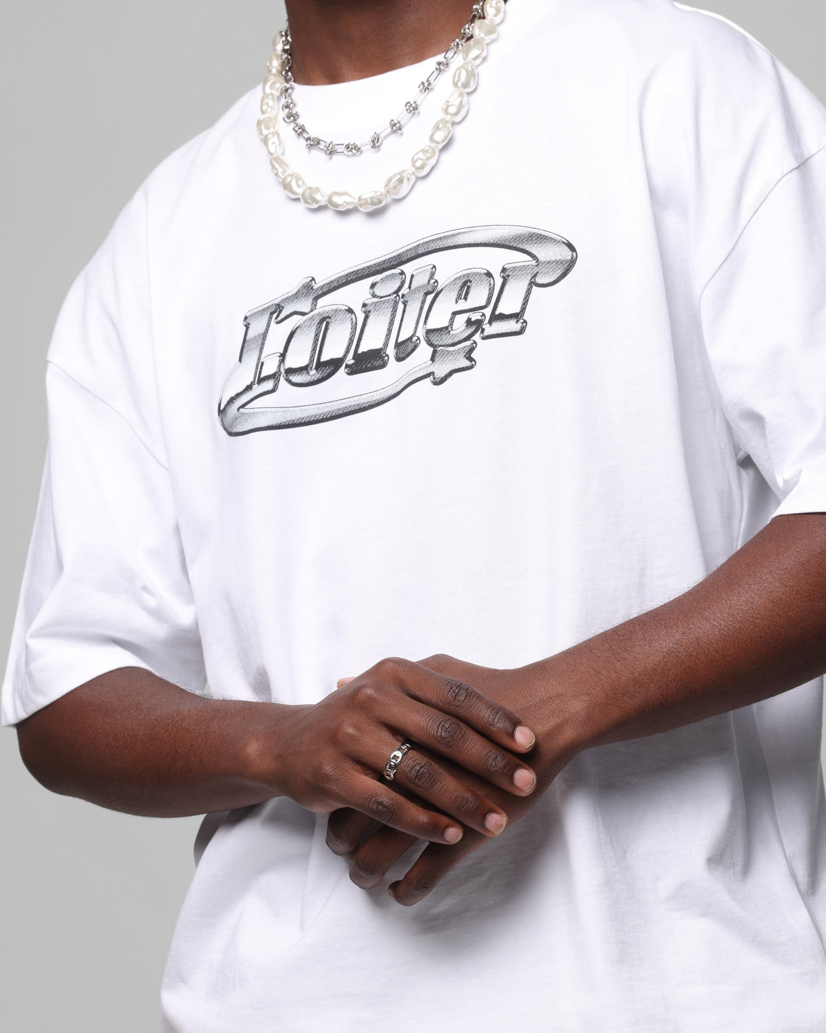 Loiter Chrome Logo T-Shirt White