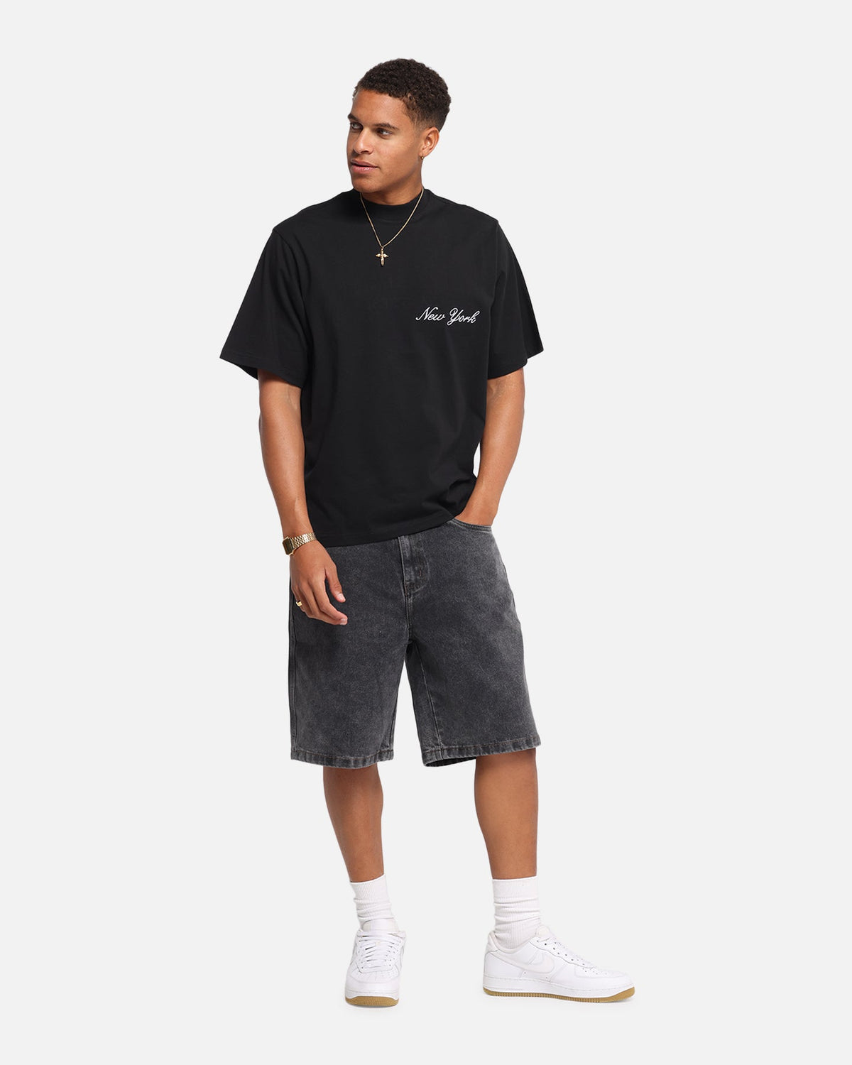 Majestic Athletic New York Yankees Script Boxy T-Shirt Black