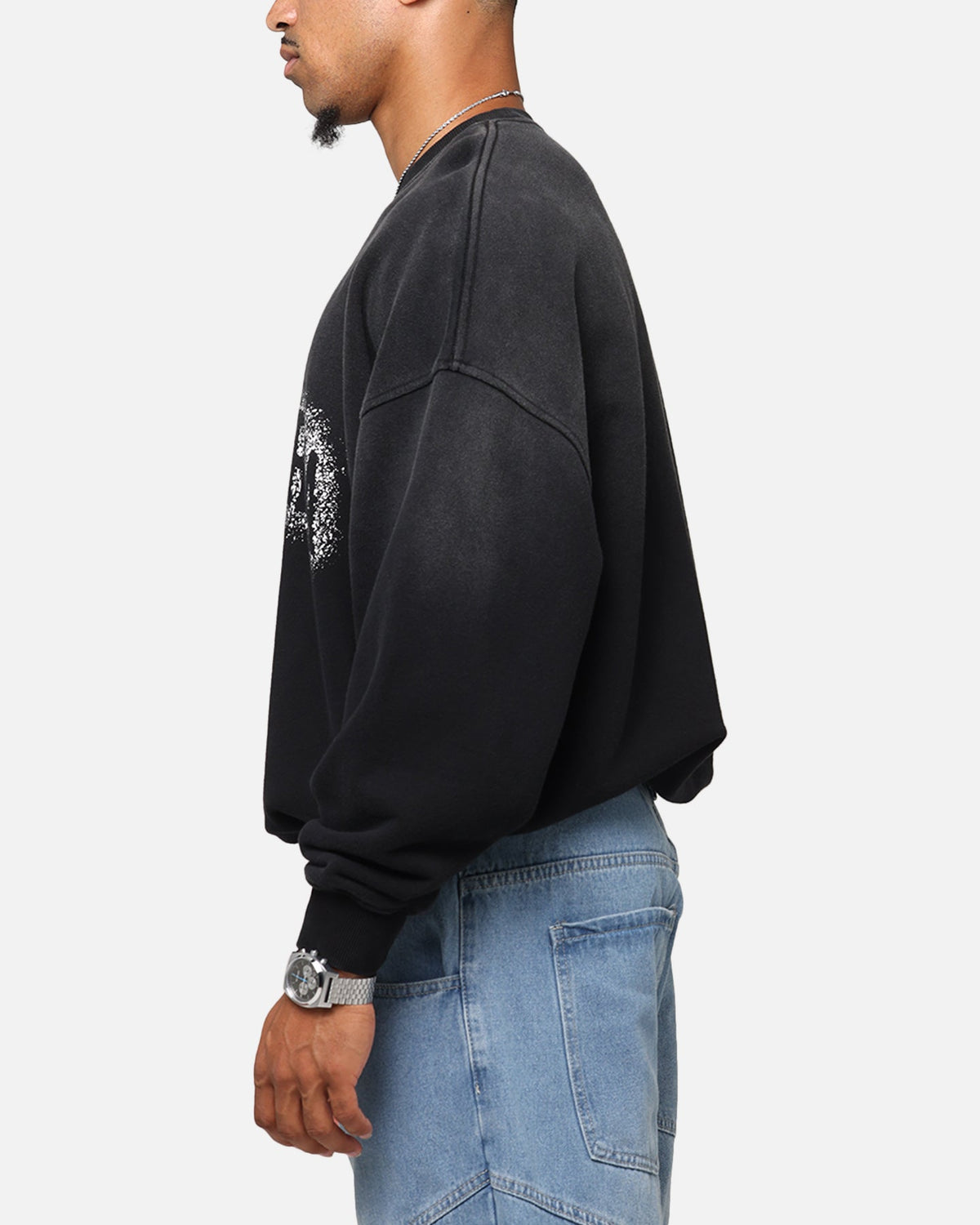 Saint Morta Spray Logo Crewneck Black