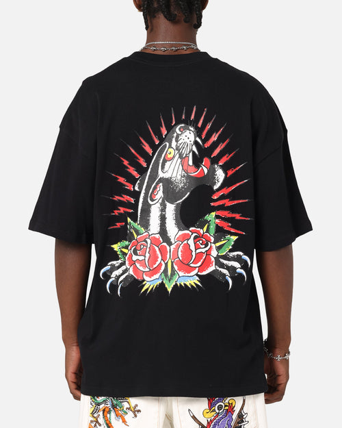 Ed Hardy Panther Ray T-Shirt Black