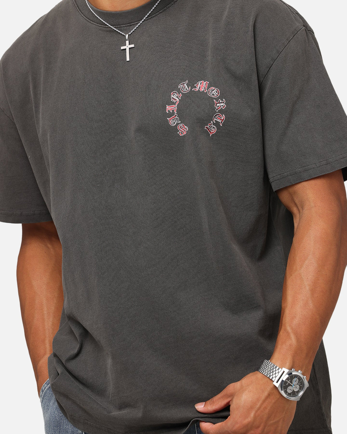 Saint Morta Worldwide Boxy T-Shirt Black Wash