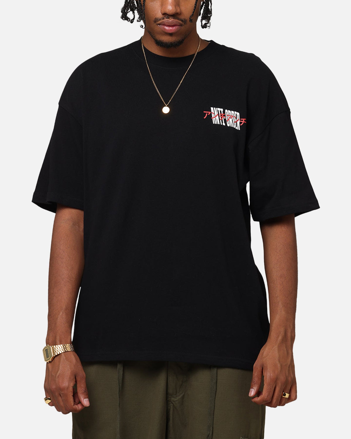 The Anti Order Junya Drop Shoulder T-Shirt Black