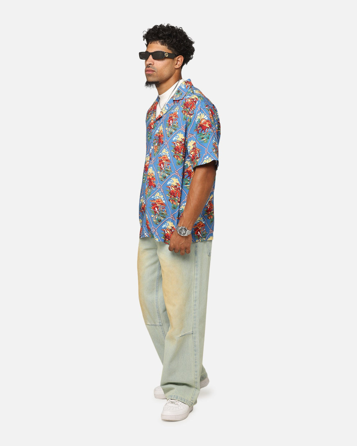 Champion Route 40 Drifter Button Up Shirt Teal