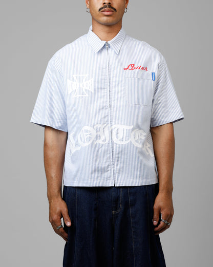 Loiter Chopper Work Shirt Blue/White