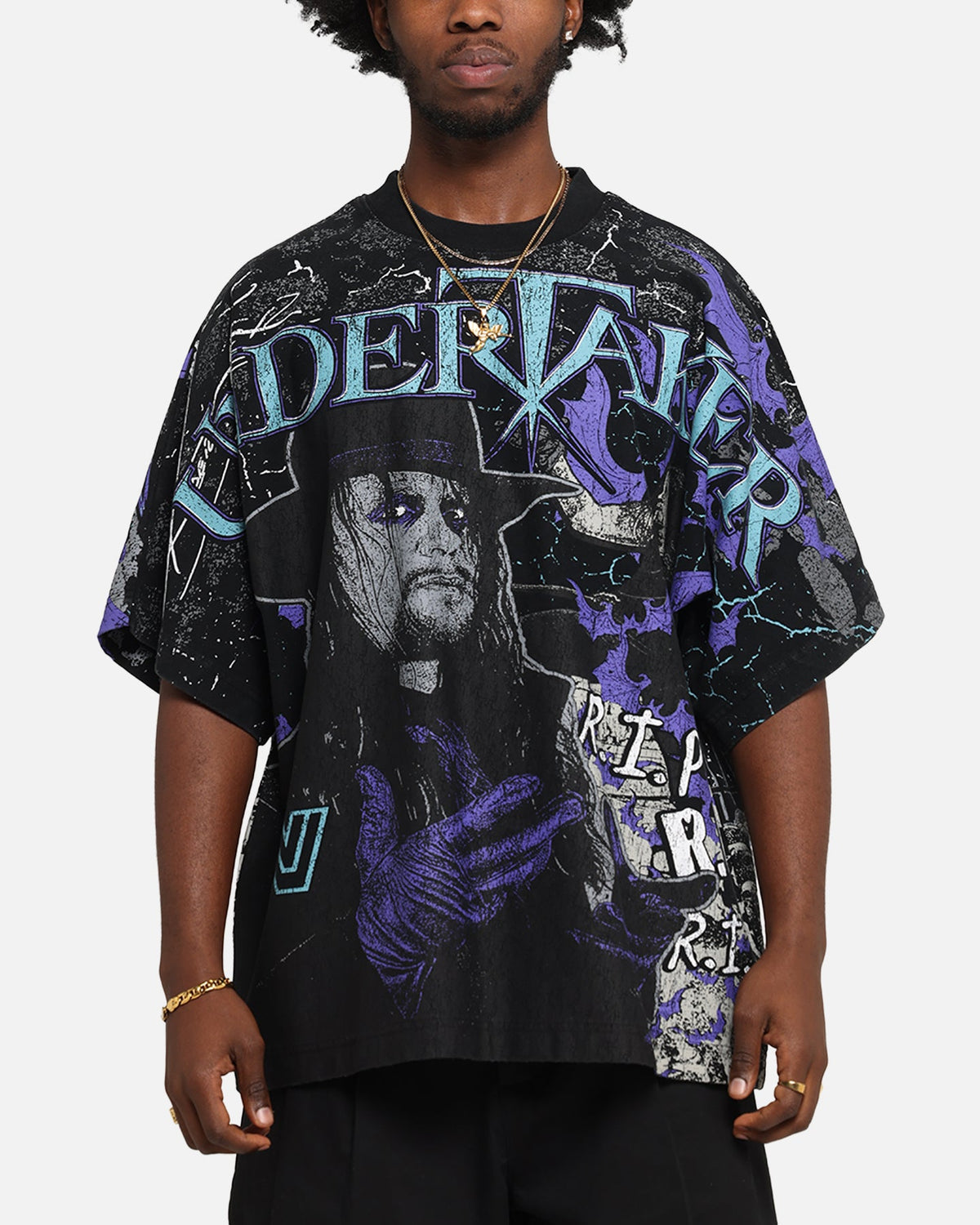 Culture Kings X WWE Undertaker All Over Print T-Shirt Black