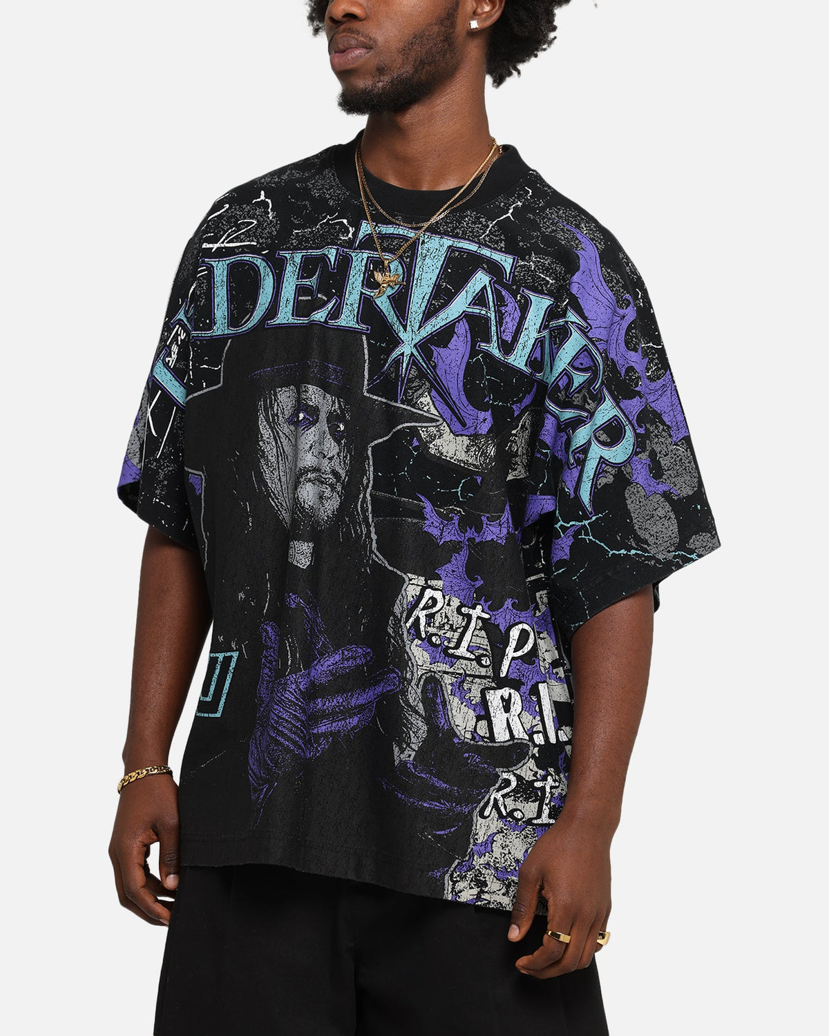 Culture Kings X WWE Undertaker All Over Print T-Shirt Black