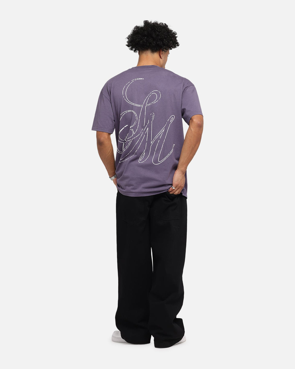 Saint Morta Cursive Boxy T-Shirt Purple