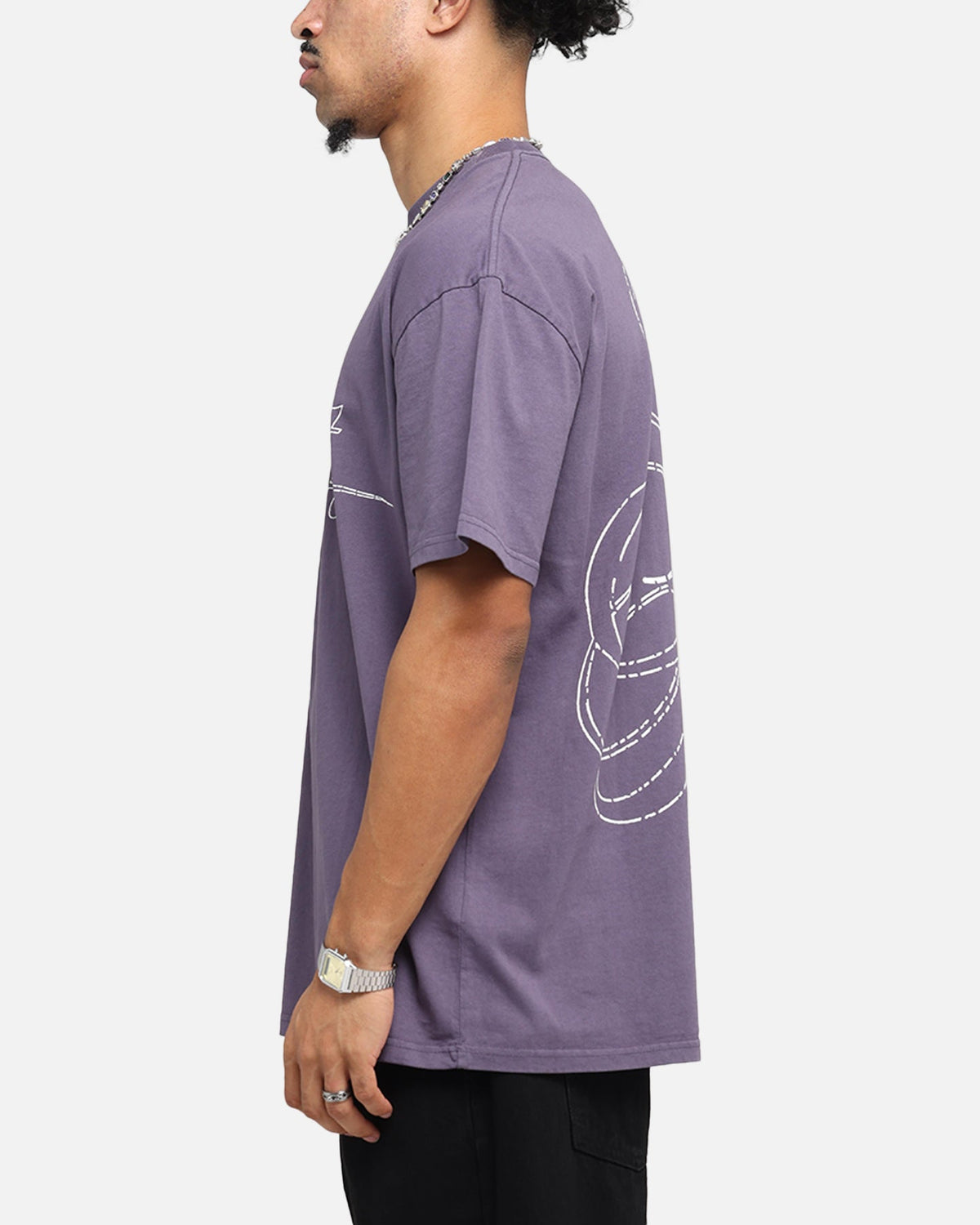 Saint Morta Cursive Boxy T-Shirt Purple