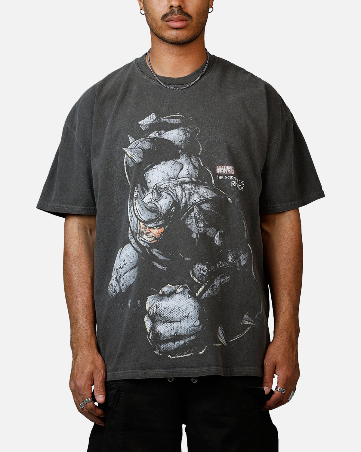 Goat Crew Marvel Villians Rhino Heavy T-Shirt Black Wash