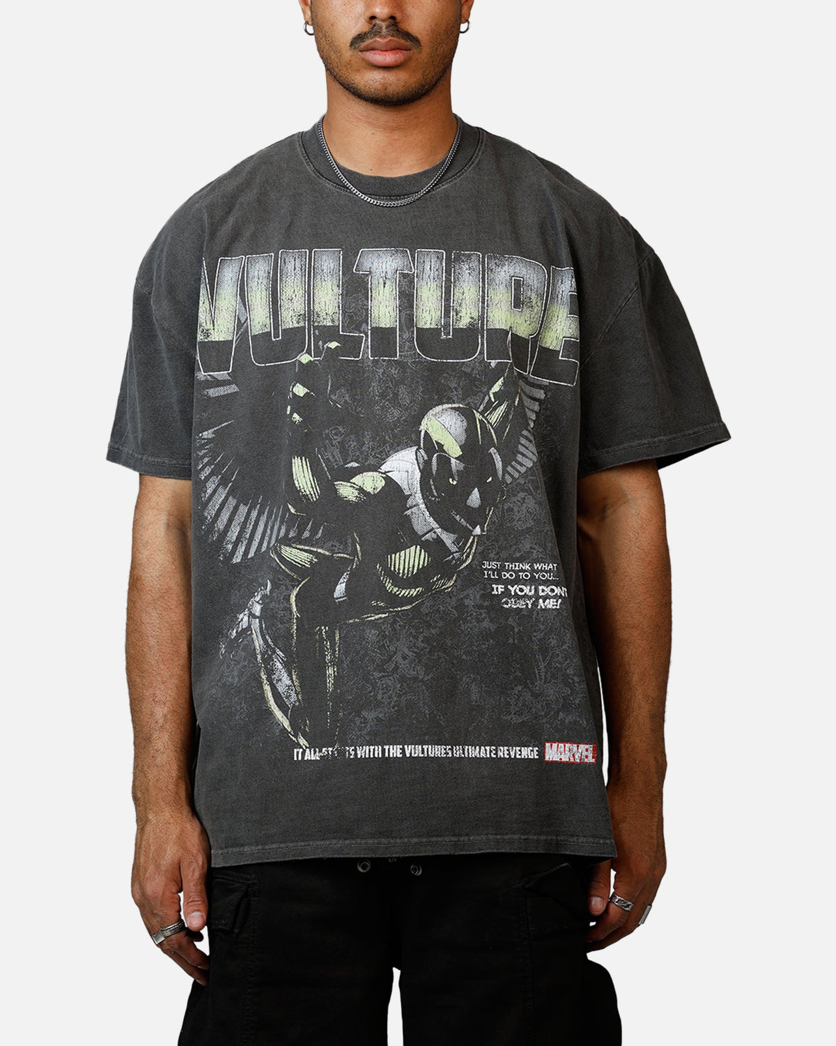 Goat Crew Marvel Villians Vulture Heavy T-Shirt Black Wash