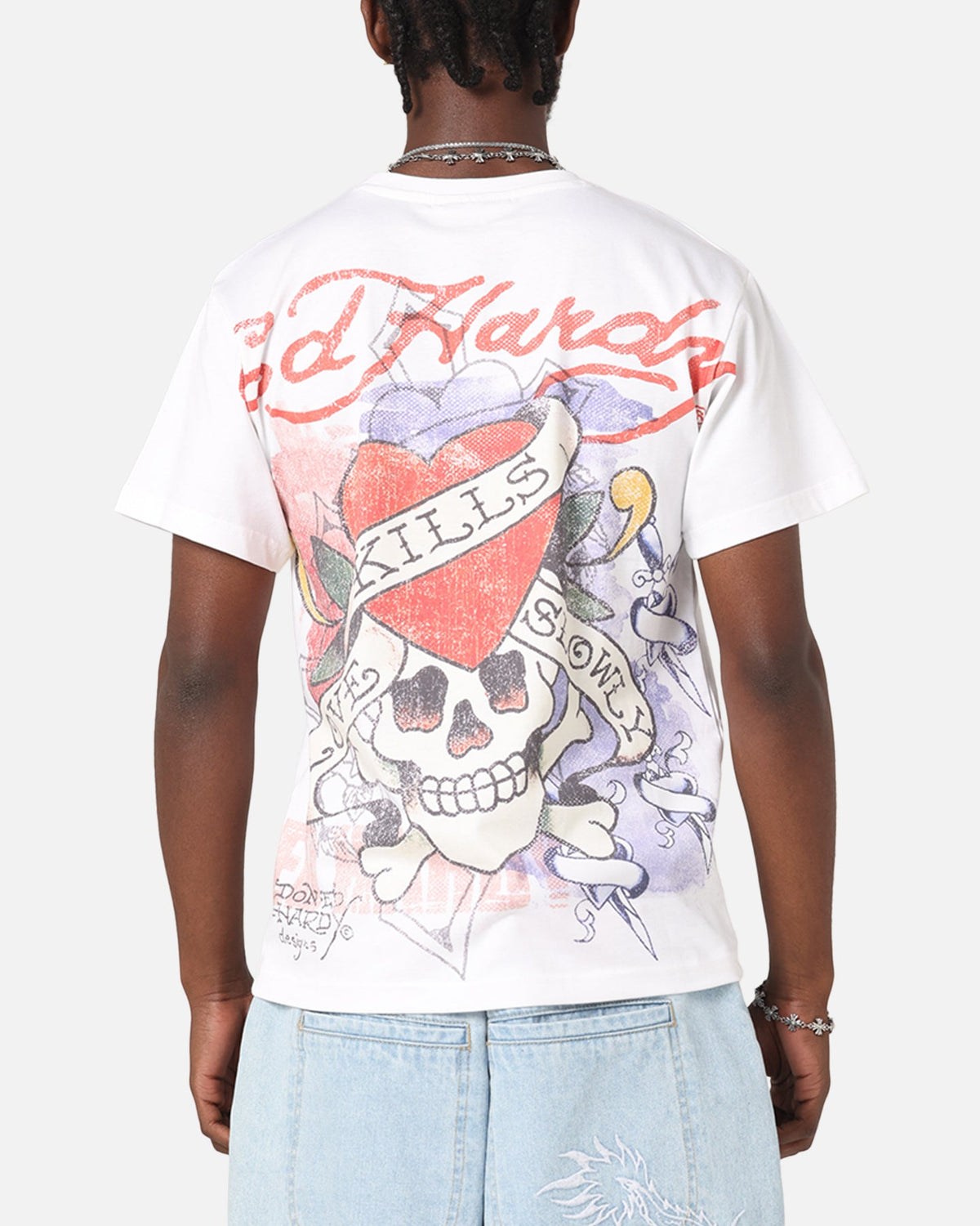 Ed Hardy Love Kills Slowly Vintage T-Shirt White