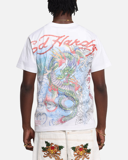 Ed Hardy Rising Dragon Vintage T-Shirt White