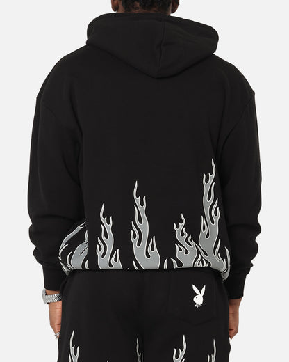 Playboy Gothic Flames Hoodie Black