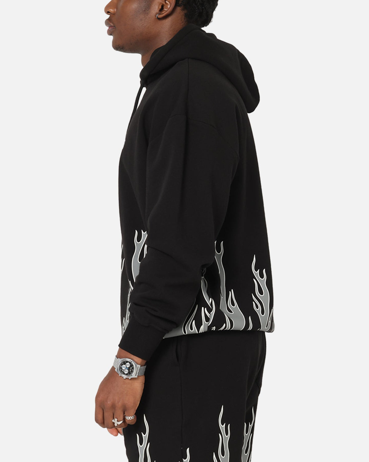Playboy Gothic Flames Hoodie Black