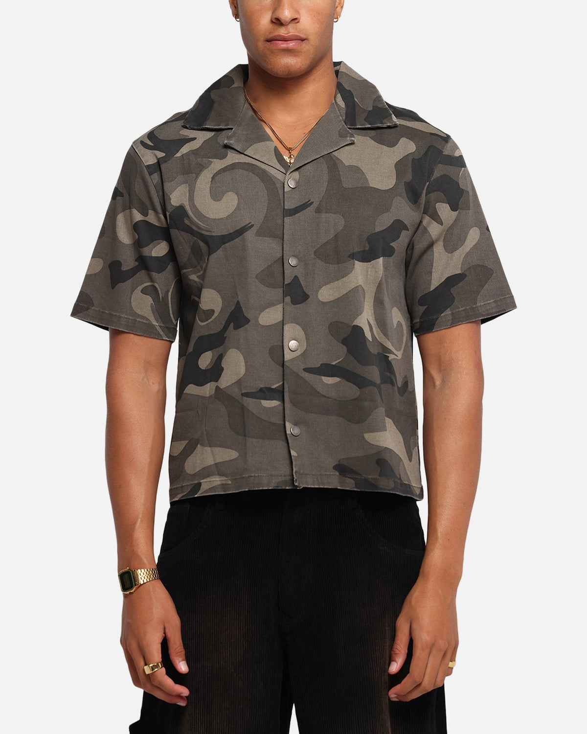 XXIII Washed Camo Button Up Shirt Camo