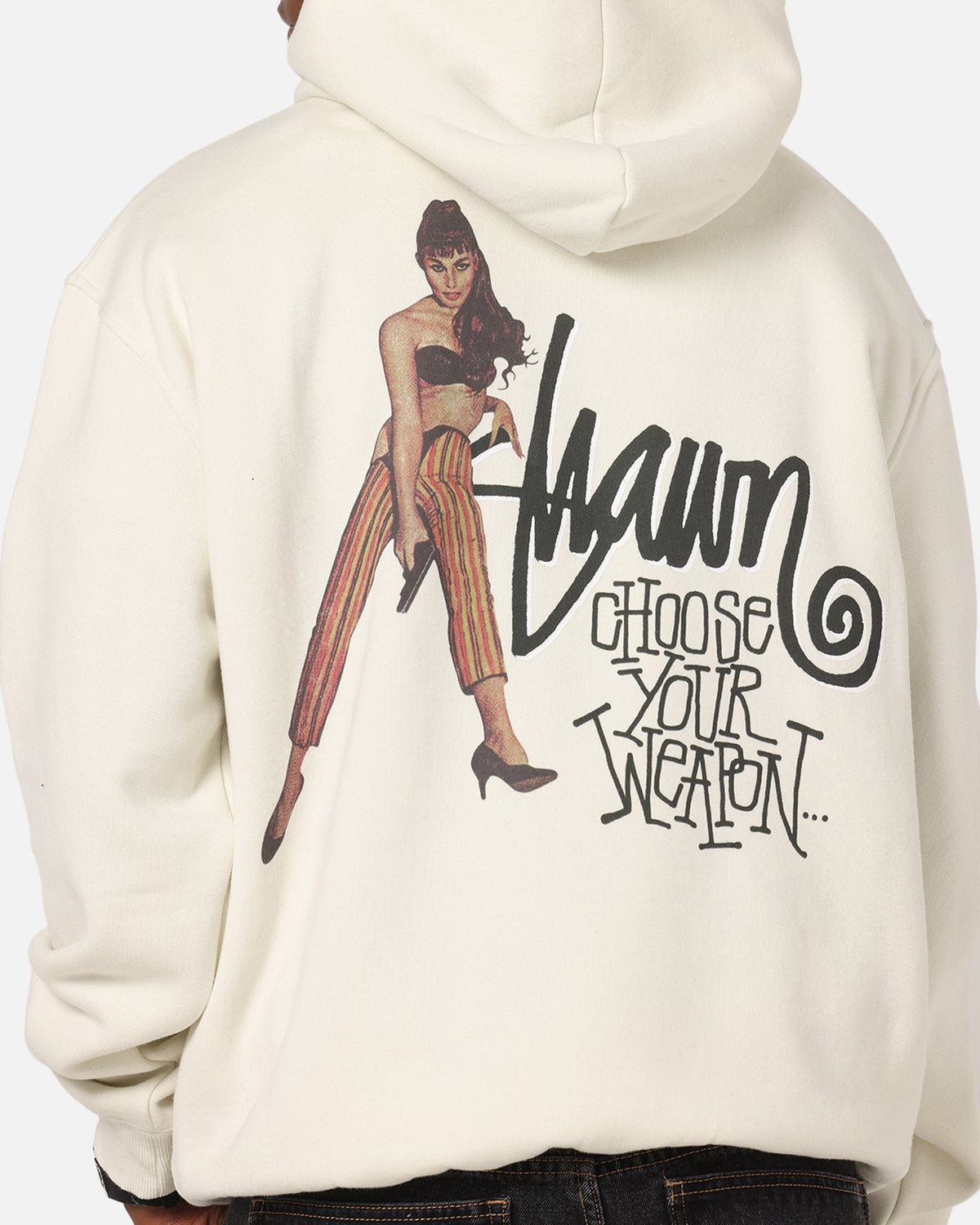 S Double Choose Your Weapon Hoodie Washed White