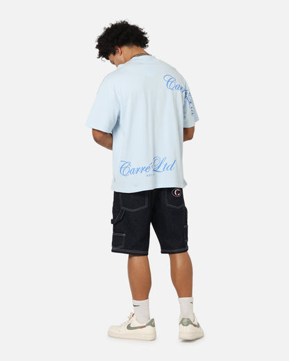 Carre Side Script Oversized T-Shirt Baby Blue