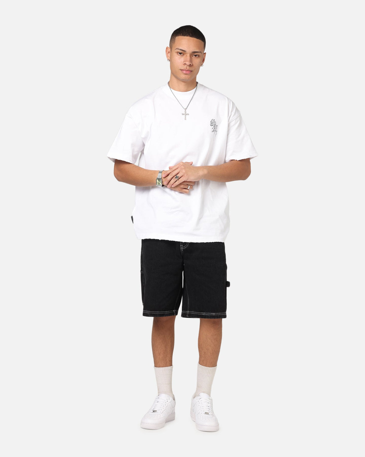 Saint Morta Fray Boxy T-Shirt White