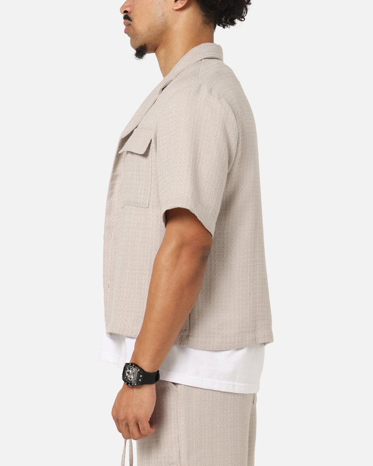 XXIII Textured Button Up Shirt Stone