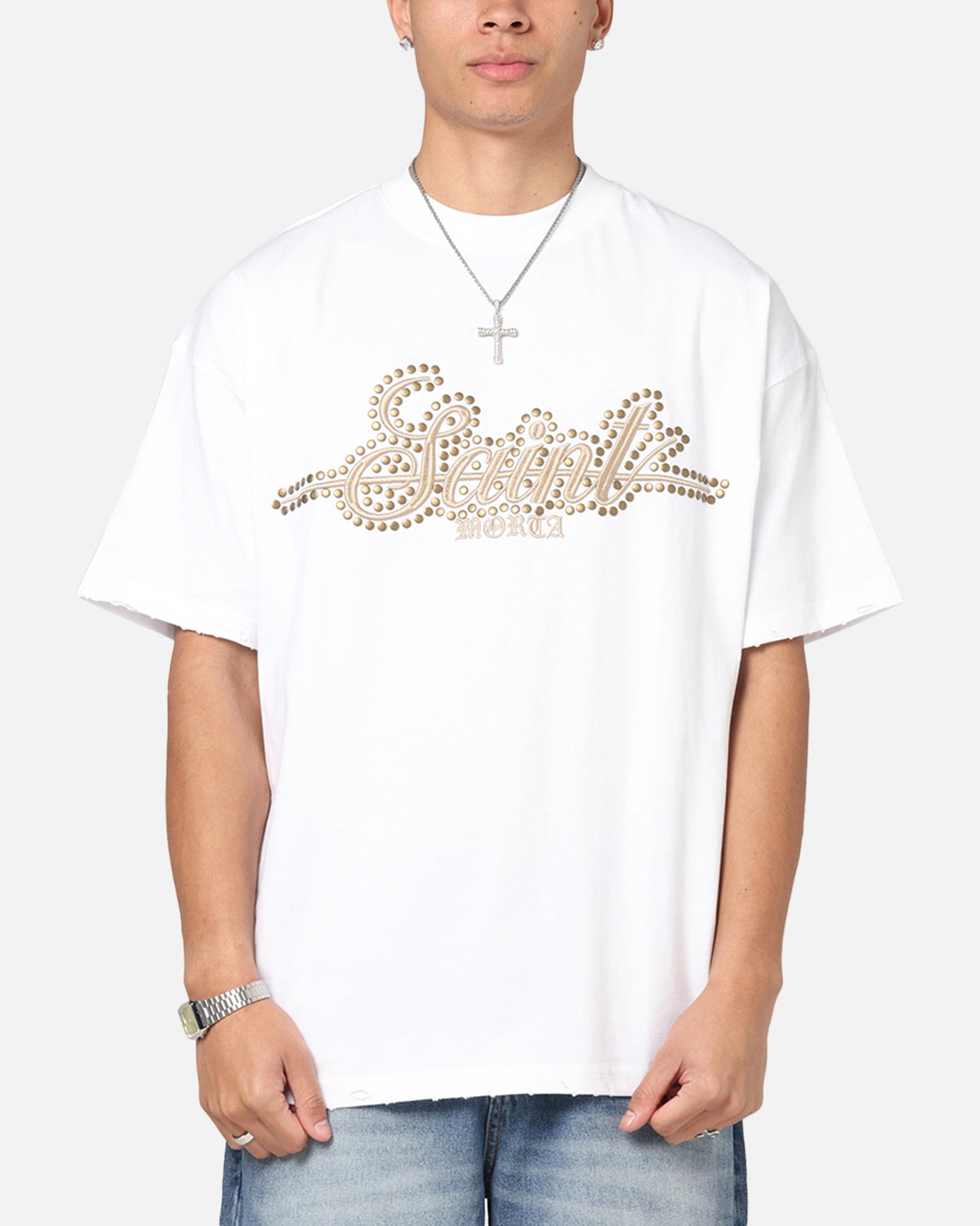 Saint Morta Rodeo Drive Boxy T-Shirt White/Brown