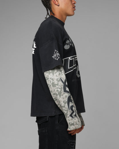 Loiter Performance Layered Long Sleeve T-Shirt Black