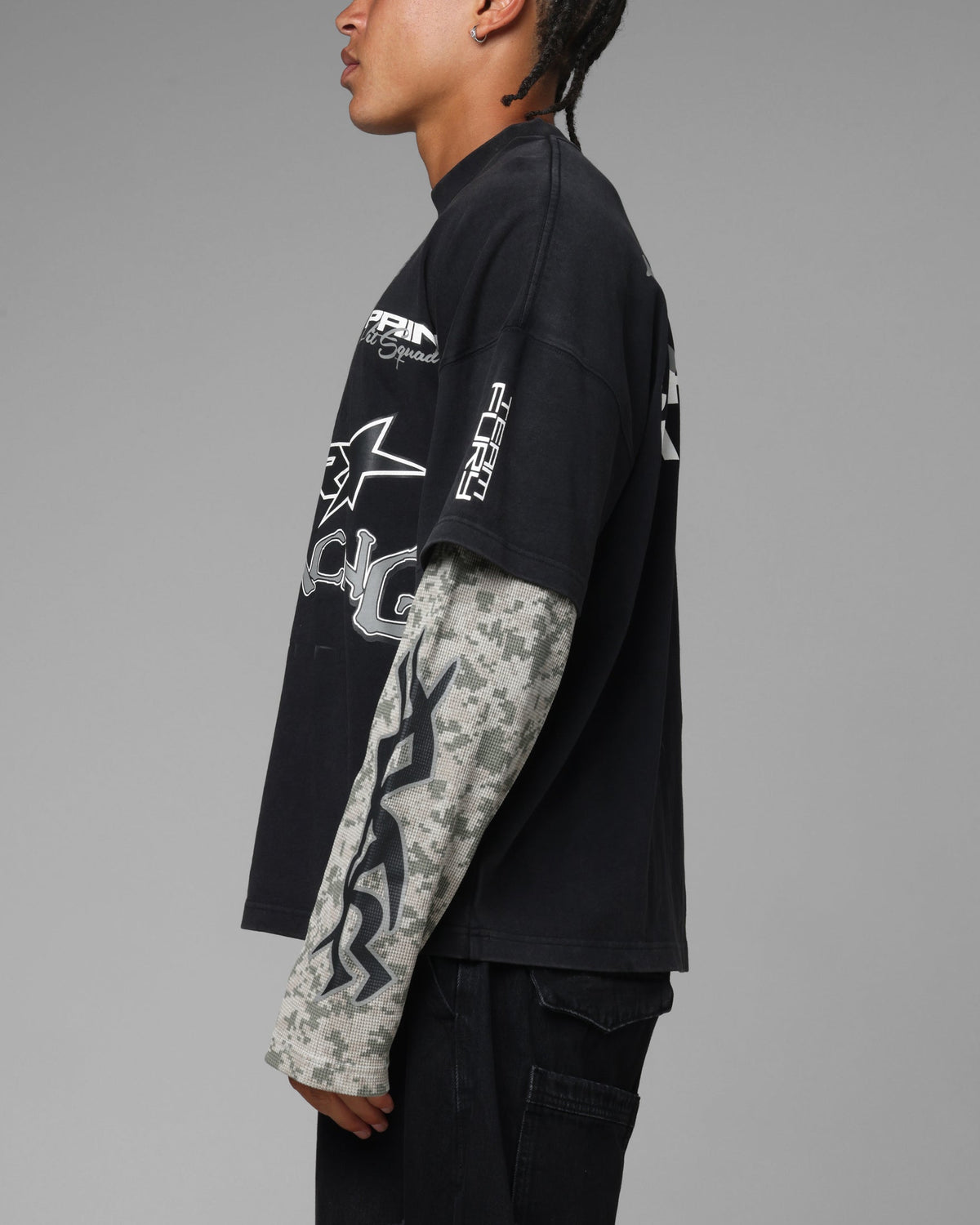 Loiter Performance Layered Long Sleeve T-Shirt Black