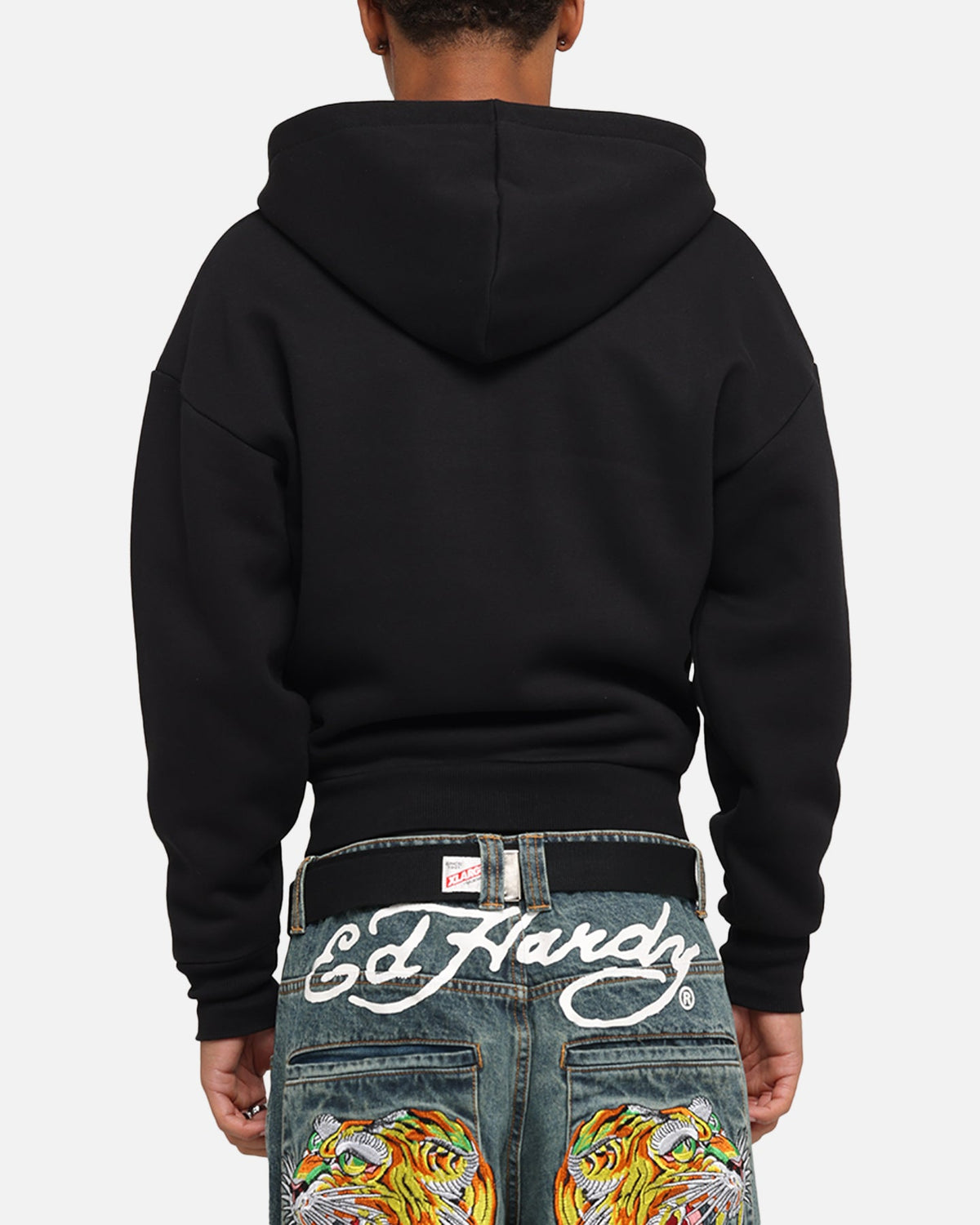 Ed Hardy Eagle Rhinestone Zip Hoodie Black